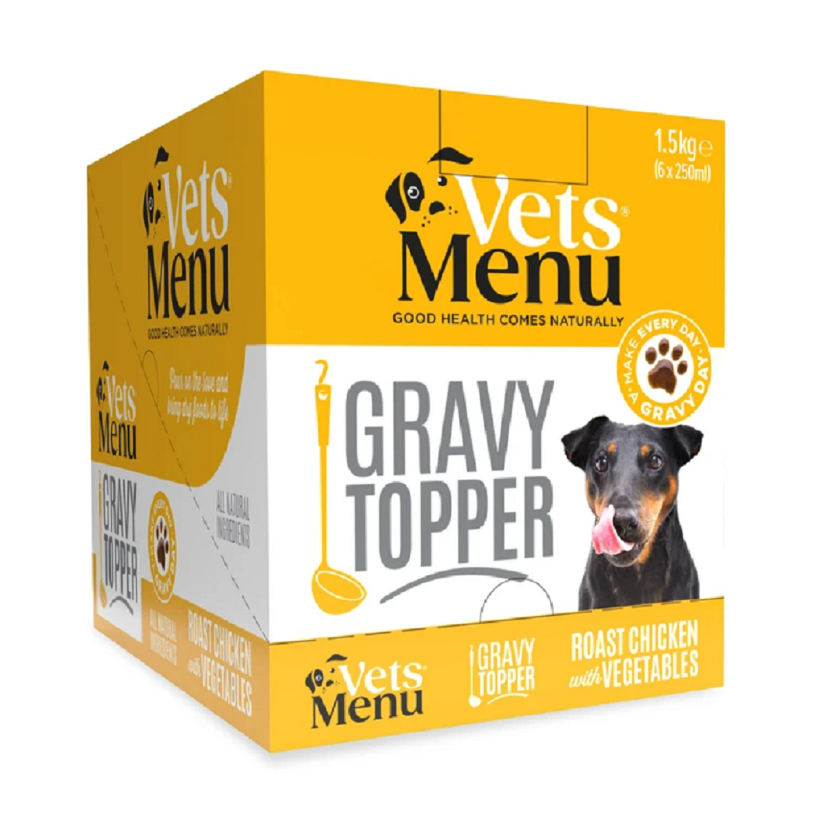 Vets Menu Topper Топинг за кучета с вкус на Печено пиле със зеленчуци GRAVY TOPPER 250ml ...